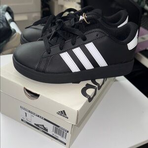 Adidas Kids Black and White Sneakers